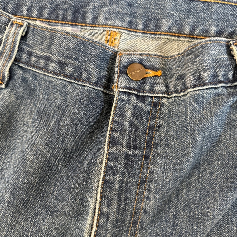 Carhartt Relaxed Fit Work Jeans BD1483-M Utility Denim Medium Wash Blue 42x32 - Picture 3 of 14